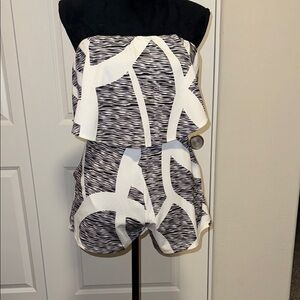Black and White Abstract Pattern Romper